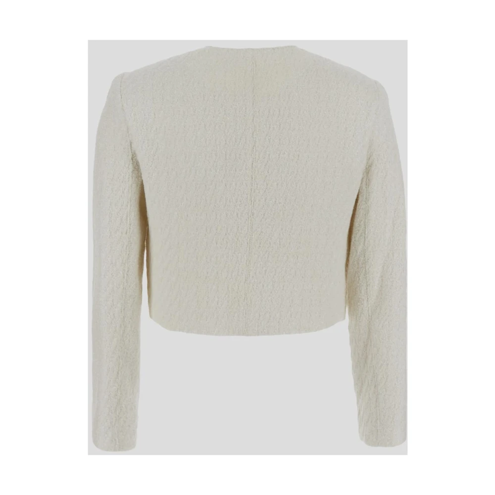 Michael Kors Witte Metallised Tweed Jas White Dames