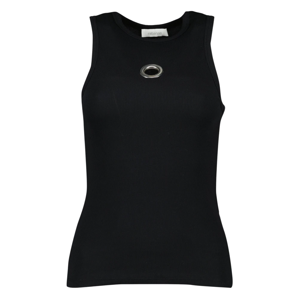 Rabanne Women's Black Sleeveless Tops, M, Sleeveless Tops