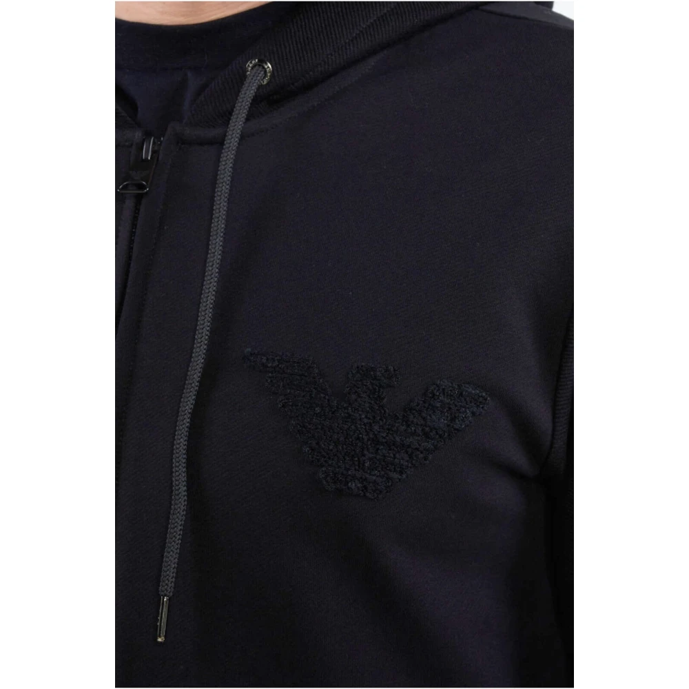 Emporio Armani Hoodie met rits Slim Fit Black Heren