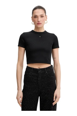 Croppad T-shirt med logotyp