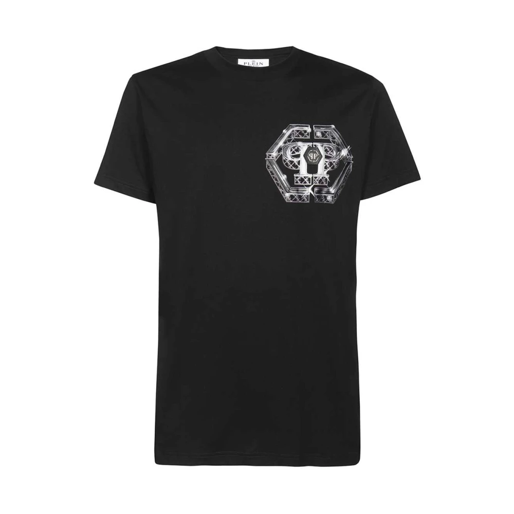 Philipp Plein Logo Print Katoenen T-shirt Black Heren
