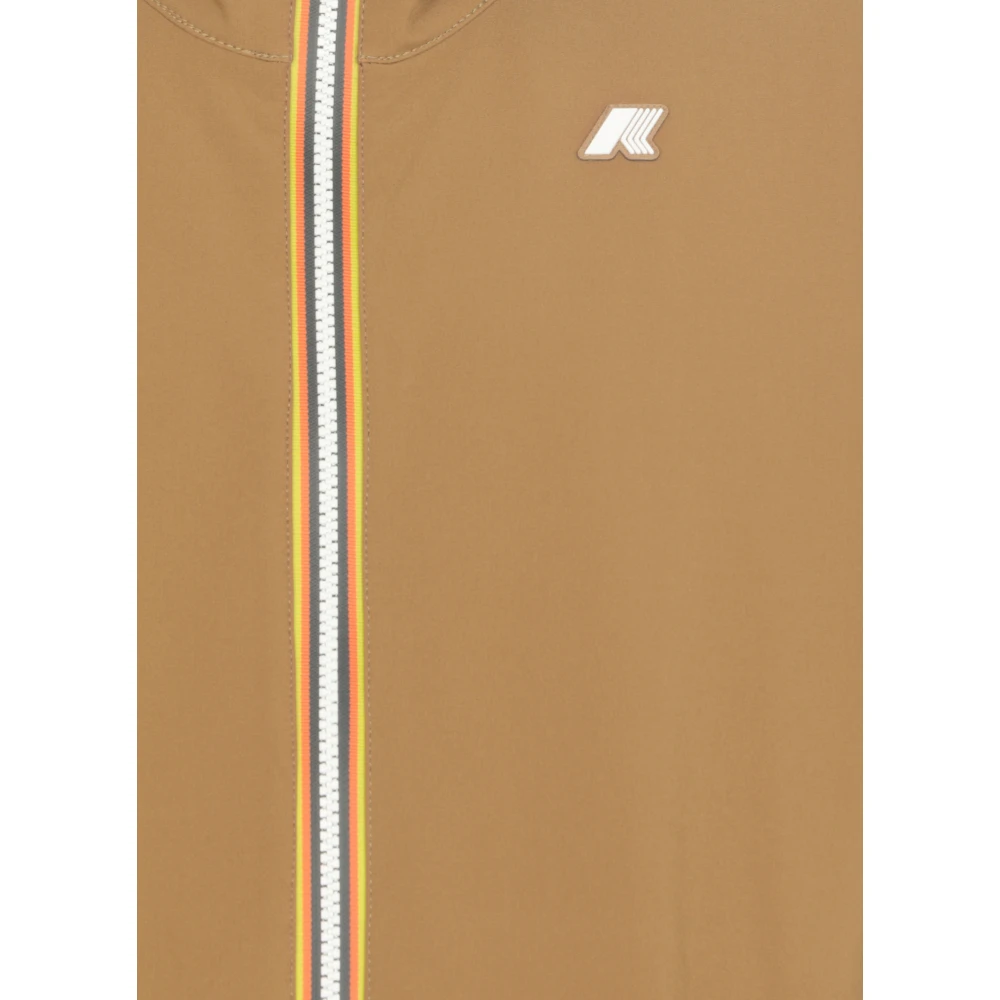 K-way Bruine Hoodie met Logo Patch Brown Heren