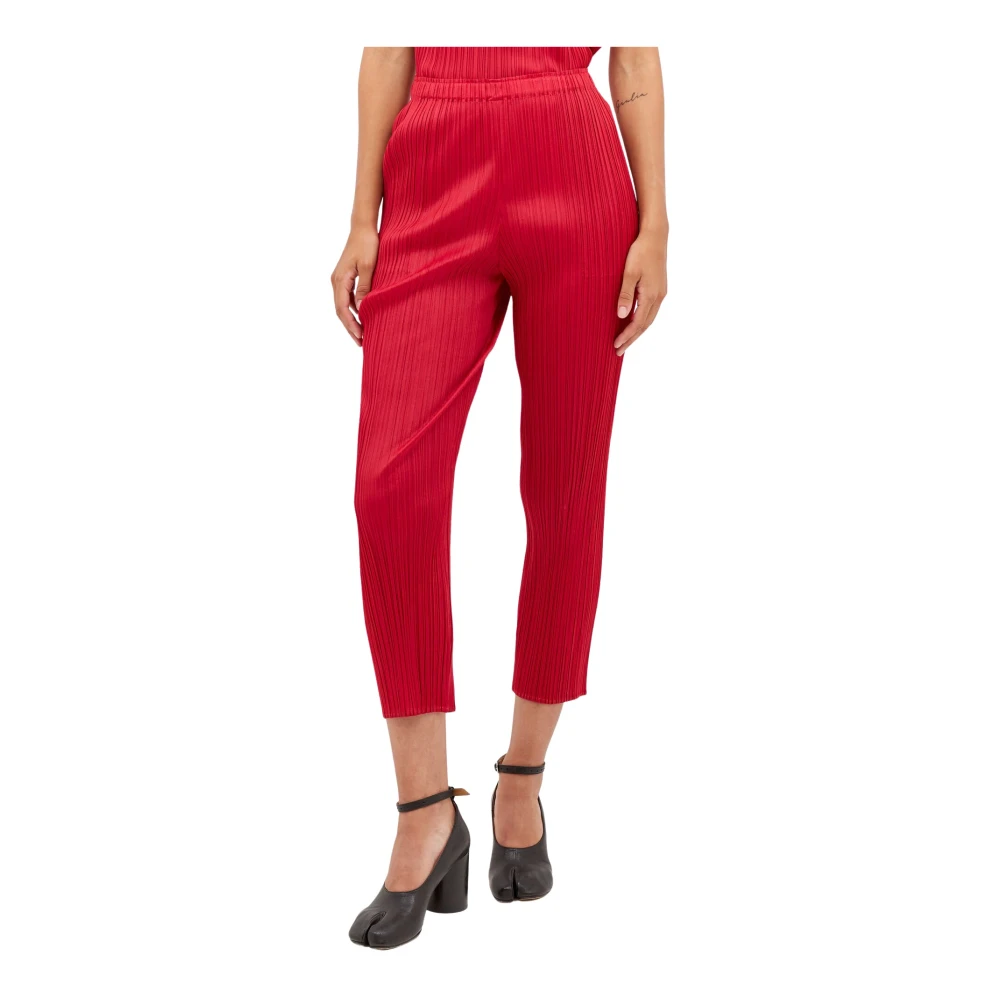 Issey Miyake Geplooide Korte Broek Red Dames