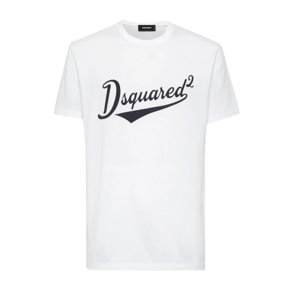 Dsquared2 Cool Fit College Branding Tee Wit White Heren