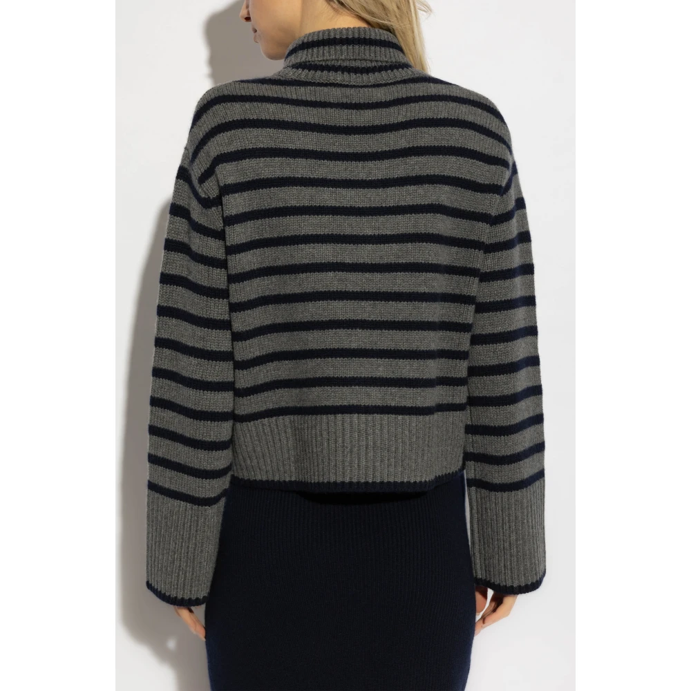 Lisa Yang Turtleneck Fleur Stripes Gray Dames