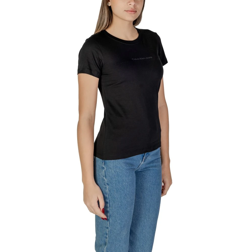 Calvin Klein Jeans Zwarte Katoenen Dames T-shirt Lente Zomer Black Dames