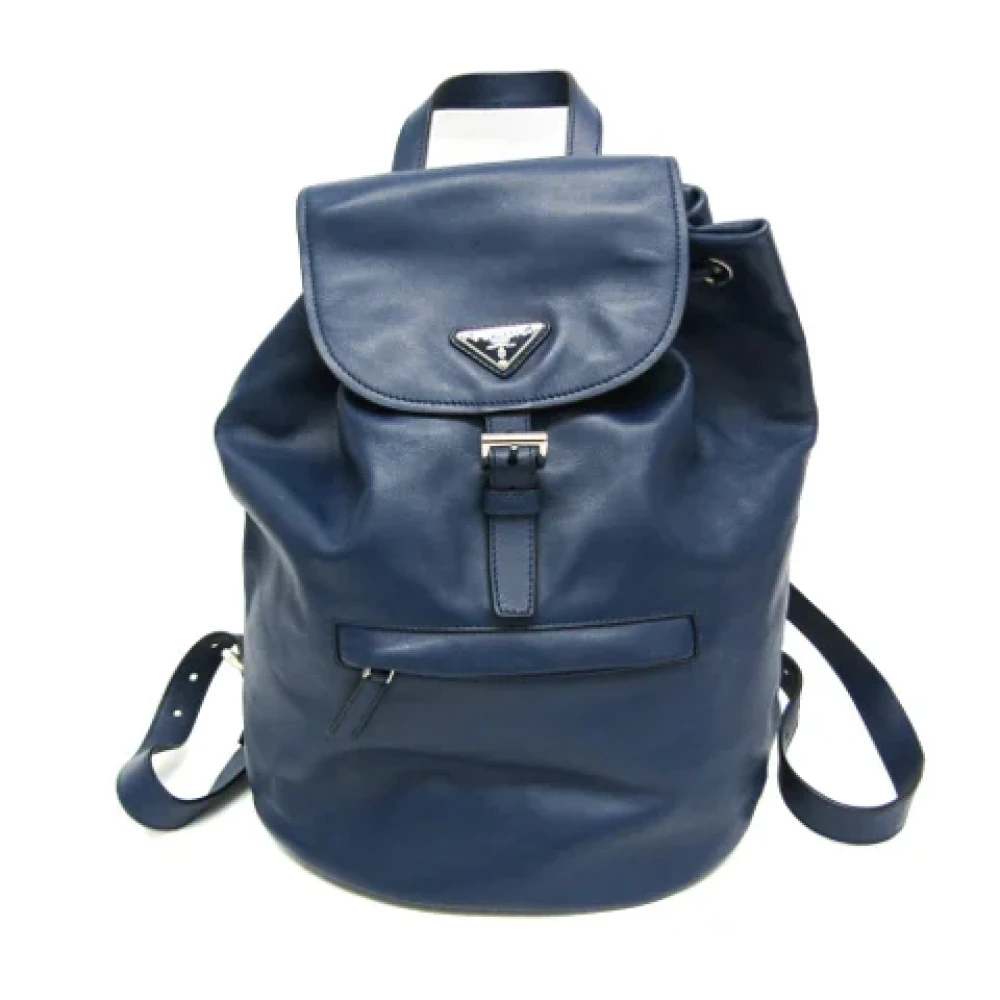 Prada Vintage Pre-owned Leather shoulder-bags Blue Dames