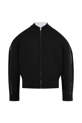 Couture Seam Zipped Cardigan