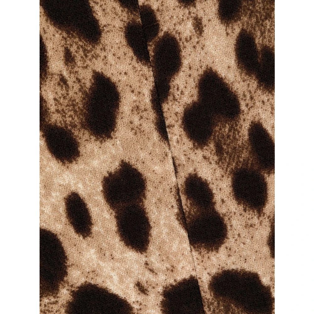 Dolce & Gabbana Luipaardprint midi-jurk in bruin Brown Dames