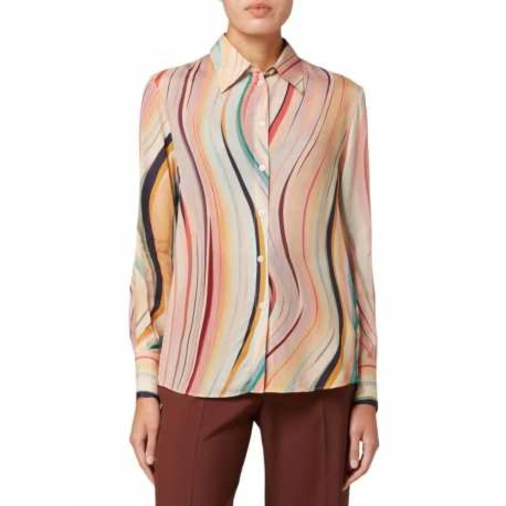 Paul Smith Multifärgad Swirl Silke Viskos Skjorta Multicolor, Dam