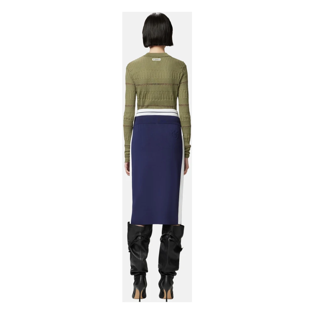 pinko Technische Fleece Rok Marmolada Stijl Blue Dames
