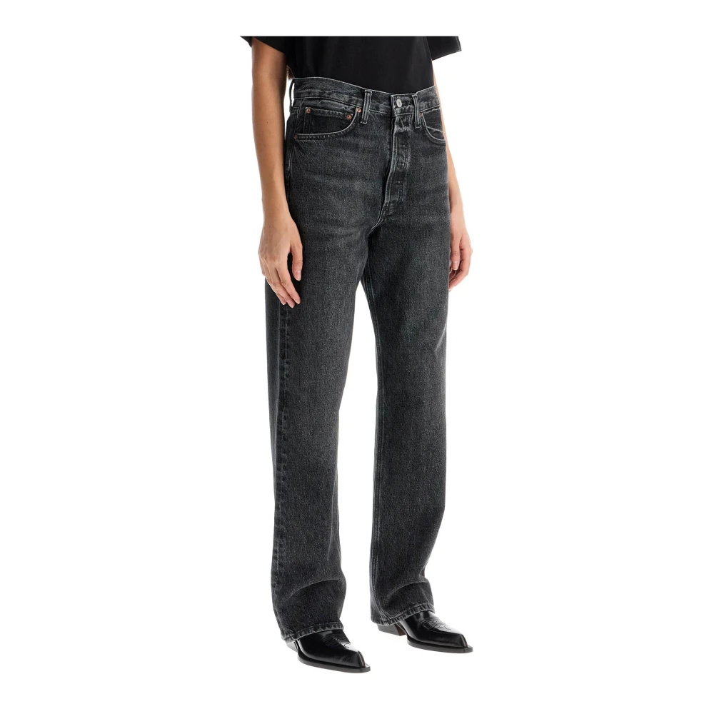 Agolde Regeneratieve Katoen Denim Kelly Jeans Black Dames