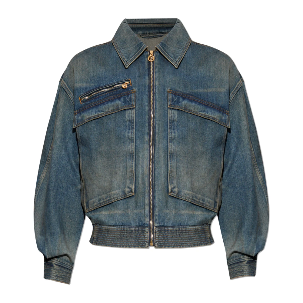 Versace Herr Blå Jackor S, Denim, Denimjacka Med Vintageeffekt