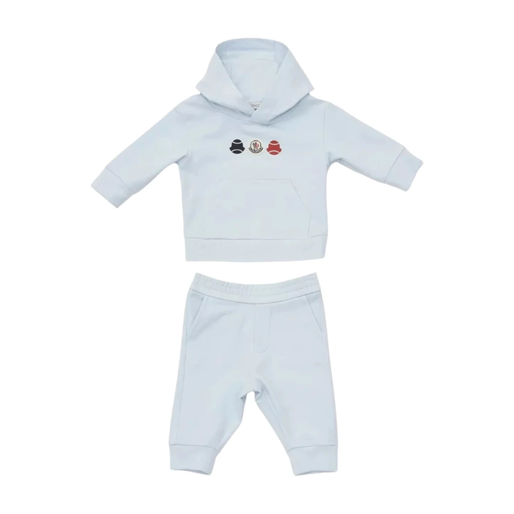 Moncler Blå Barn Tracksuit Set med Logo Blue, Unisex