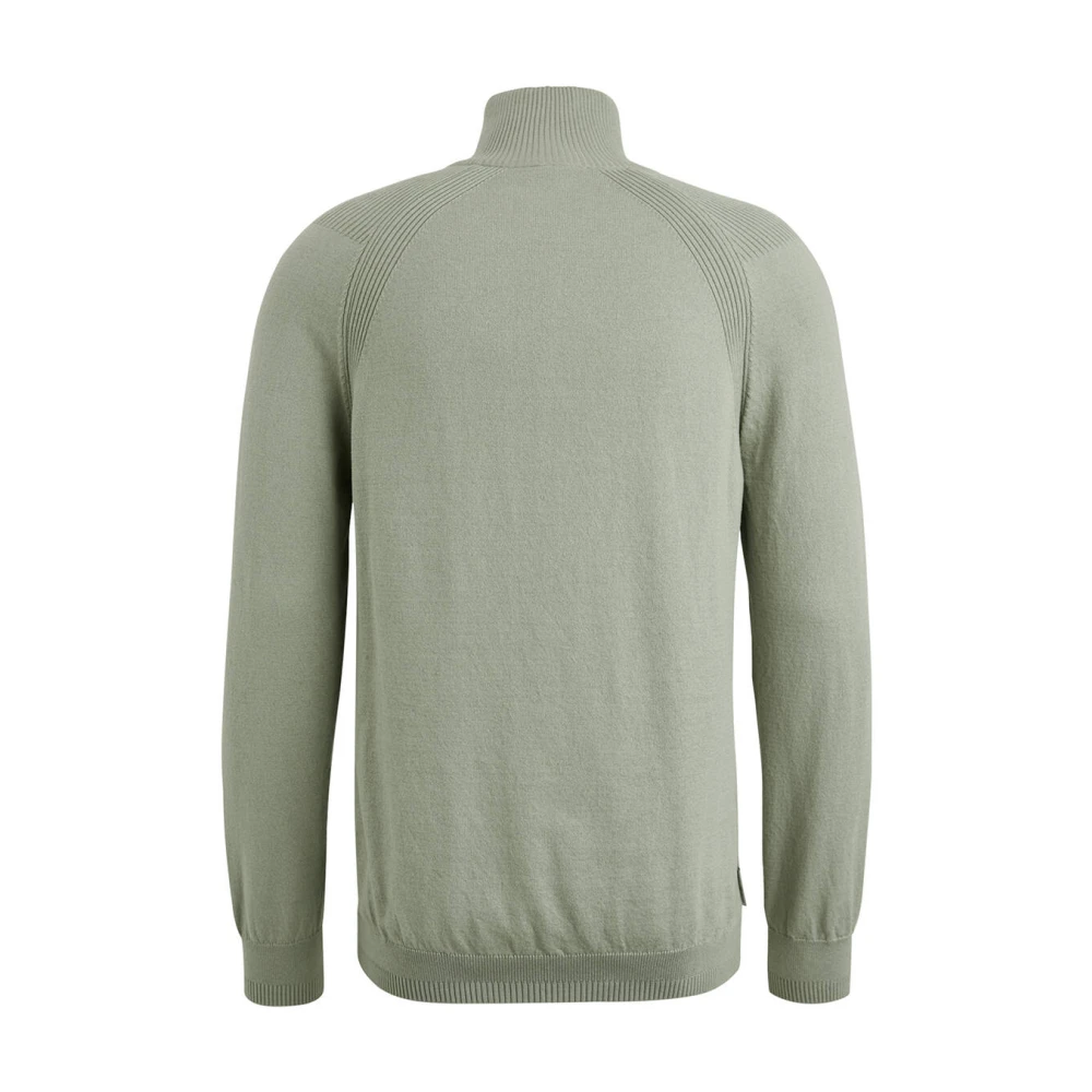 Cast Iron Half Zip Katoen Stretch Pullover Green Heren