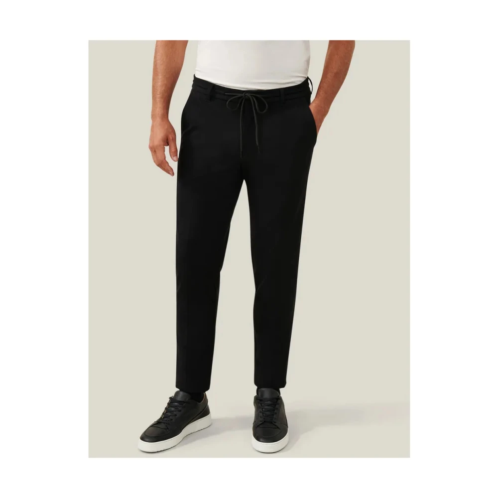 Cavallaro Zigo Heren Bamboeblend Zwarte Broek Black Heren