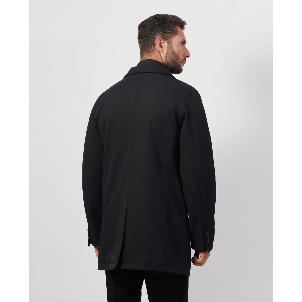 YES ZEE Zwarte elegante herenjas met gewatteerd vest Black Heren