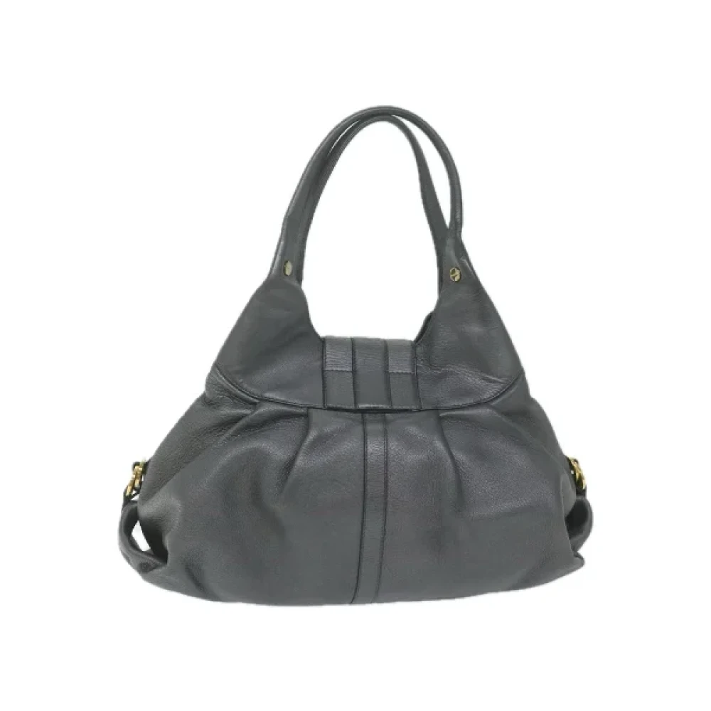 Bvlgari Vintage Pre-owned Leather handbags Gray Dames