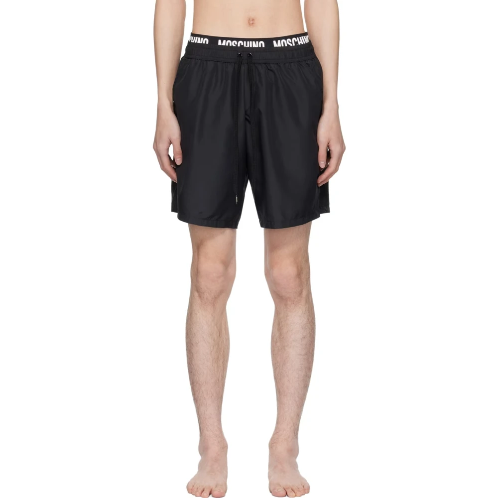 Moschino Men's Black Beachwear,, Swim Shorts Regular Fit Large