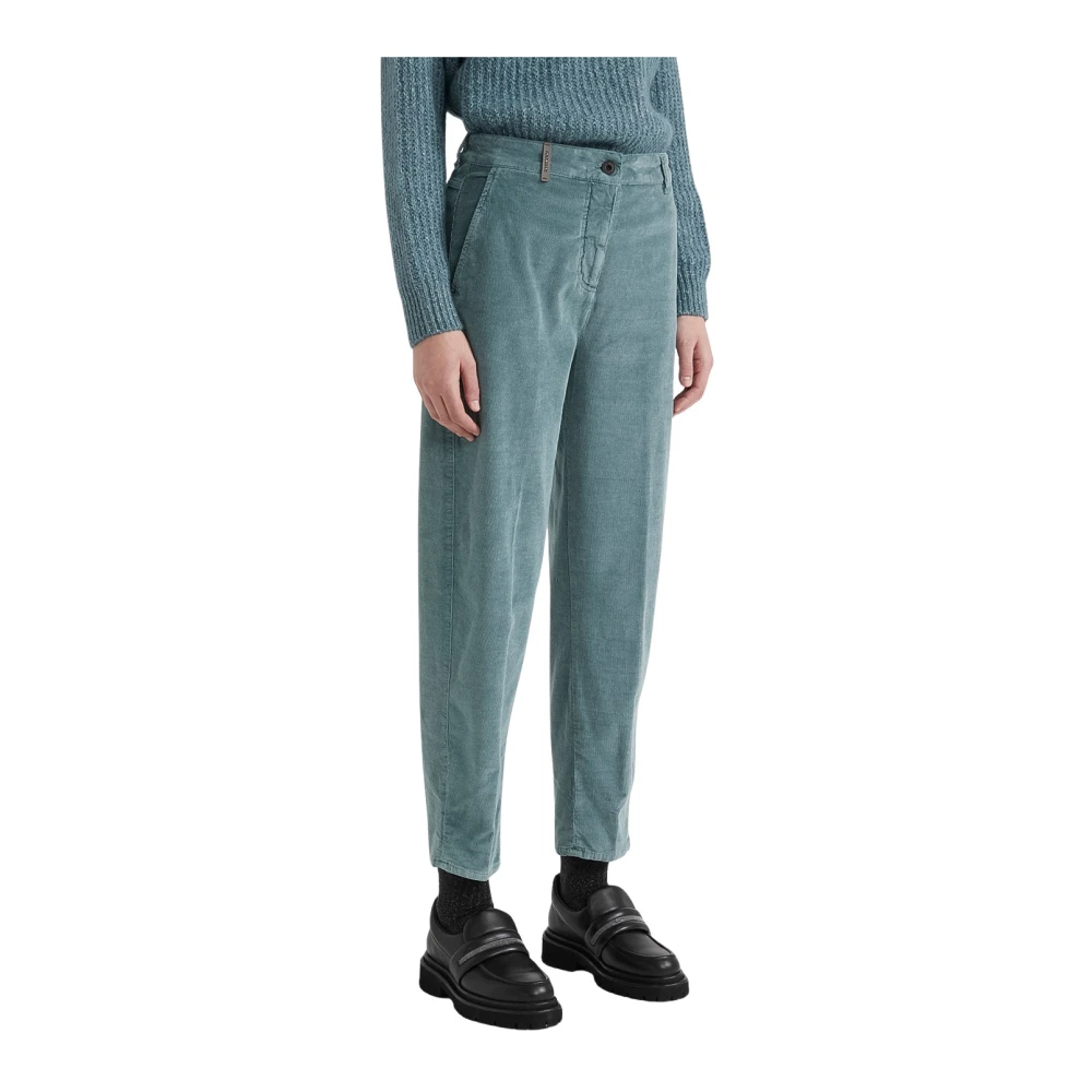 PESERICO Needlecord wortelbroek Green Dames