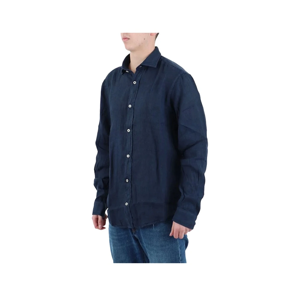 Roy Roger's Blauw Linnen Riviera Overhemd Blue Heren