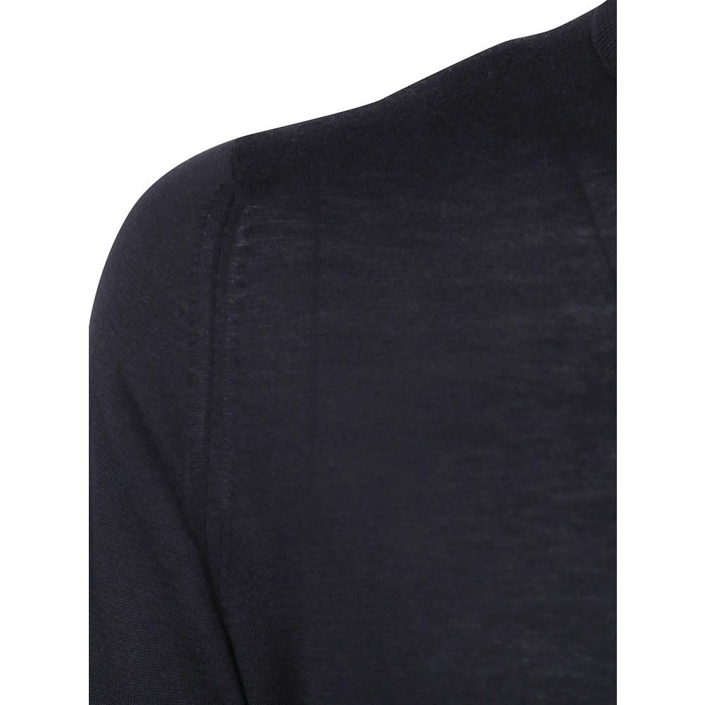 John Smedley Lange mouwen ronde hals trui Black Heren