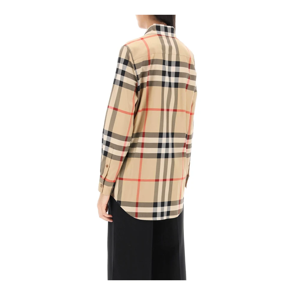 Burberry Paola Check Overhemd Beige Dames