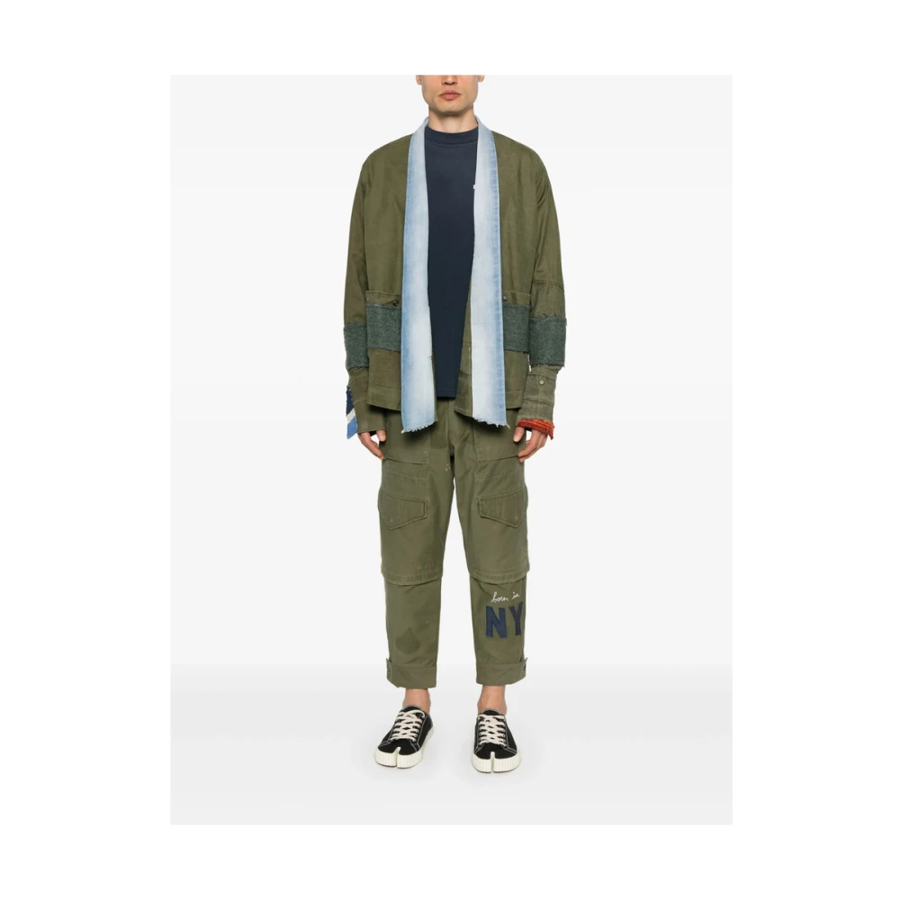 Greg Lauren Olijfgroen Open Voorkant Jas Green Heren