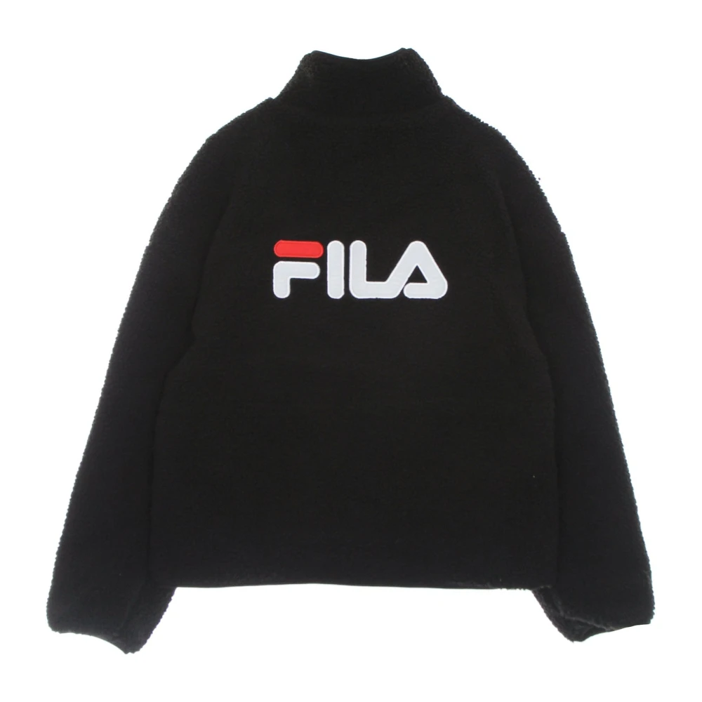 Fila Sherpa Fleece Jas Zwart Hoge Hals Black Dames