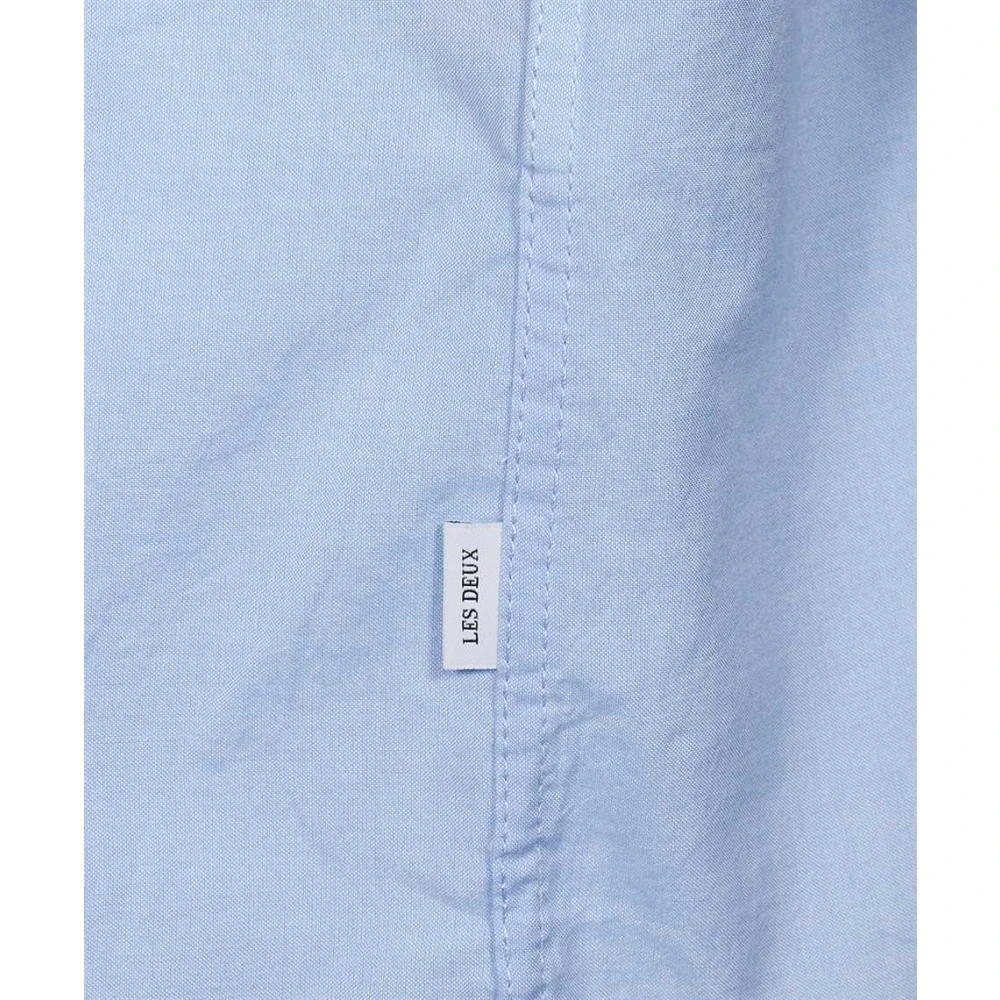 Les Deux Katoenen shirt met afgeronde zoom Blue Heren