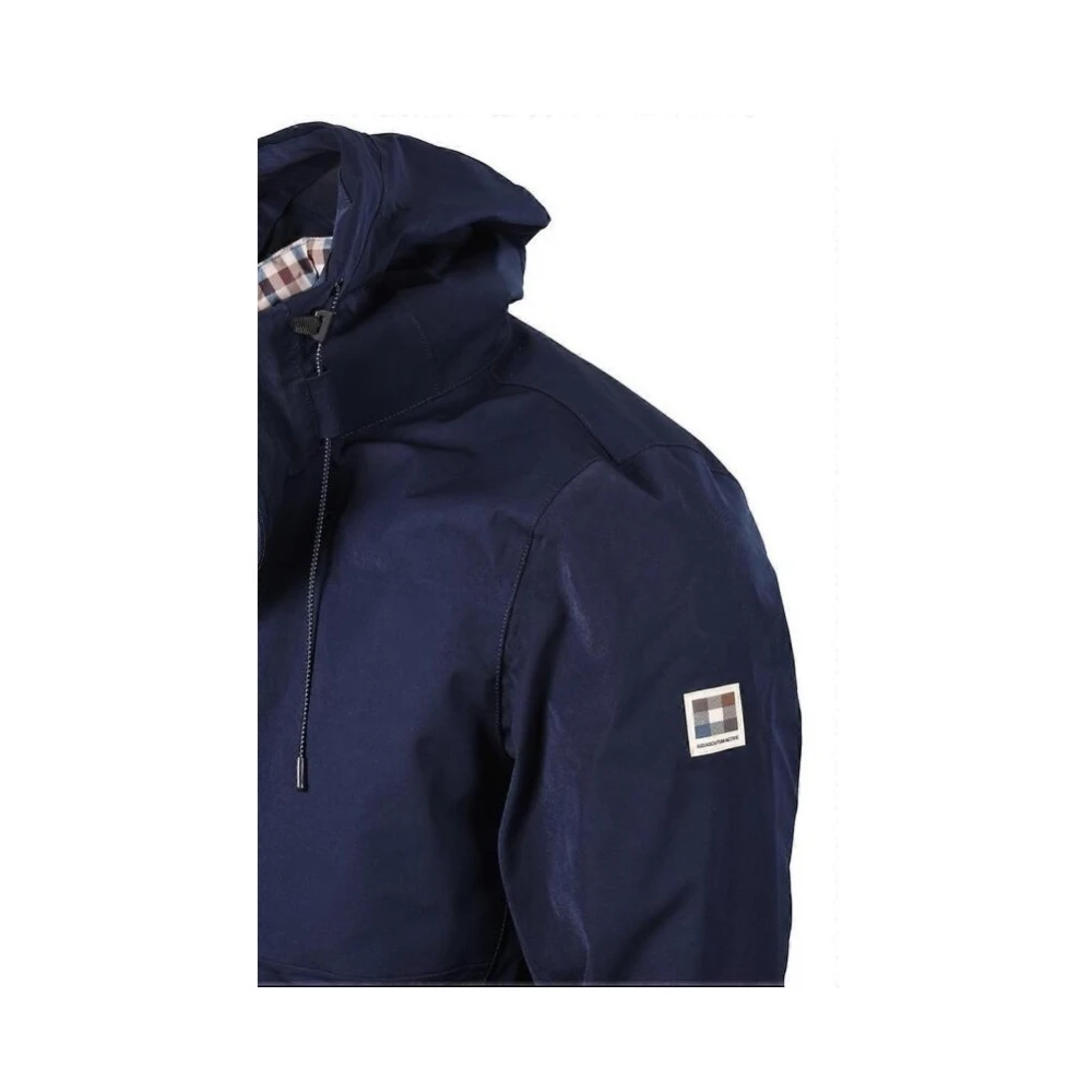 Aquascutum Afneembare donsparka Hydrostof Blue Heren