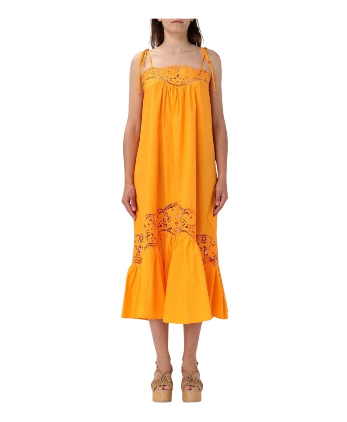 robe-midi-jaune-avec-details-en-dentelle