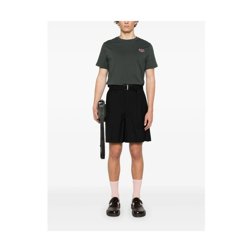 A.p.c. Geborduurd Logo Crew Neck T-shirt Gray Heren