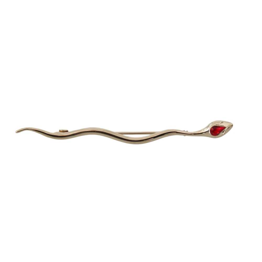 Dolce & Gabbana Women's Silver Crystal Serpente Brooch Pin