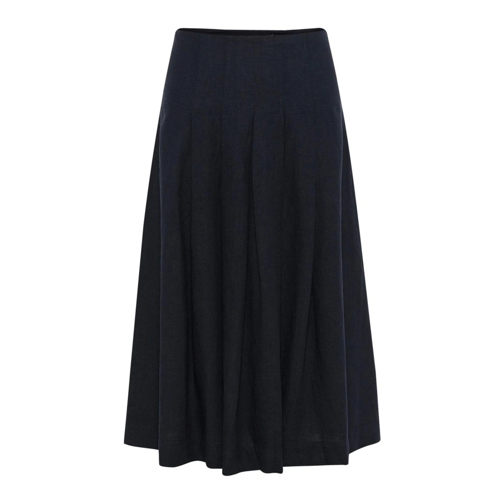 InWear Blauwe Linnen Rok Blue Dames