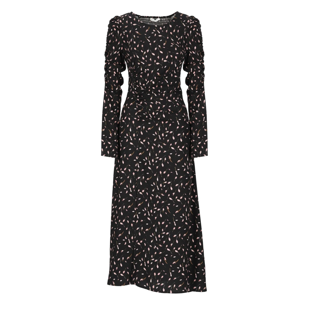Mar De Margaritas Zwarte Bloemenprint Viscose Jurk Black Dames