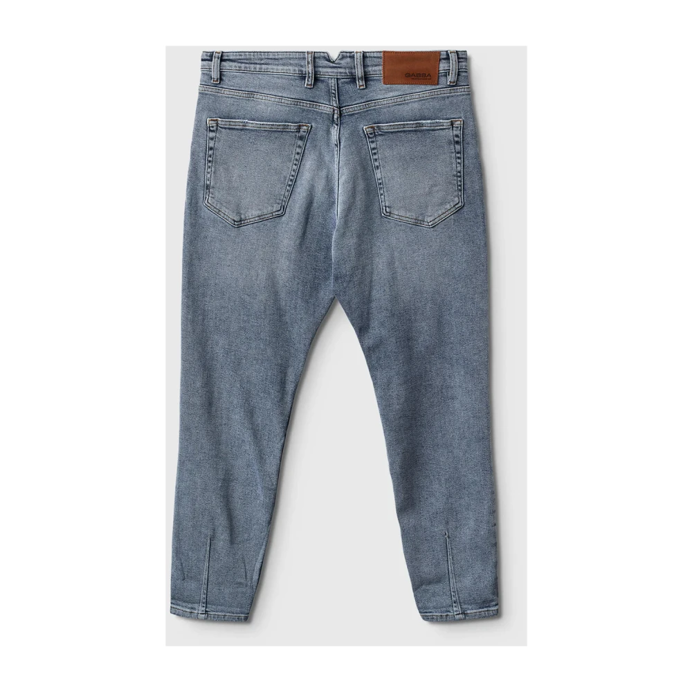 Gabba Faded Stretch Jeans Blauw Tapered Been Blue Heren