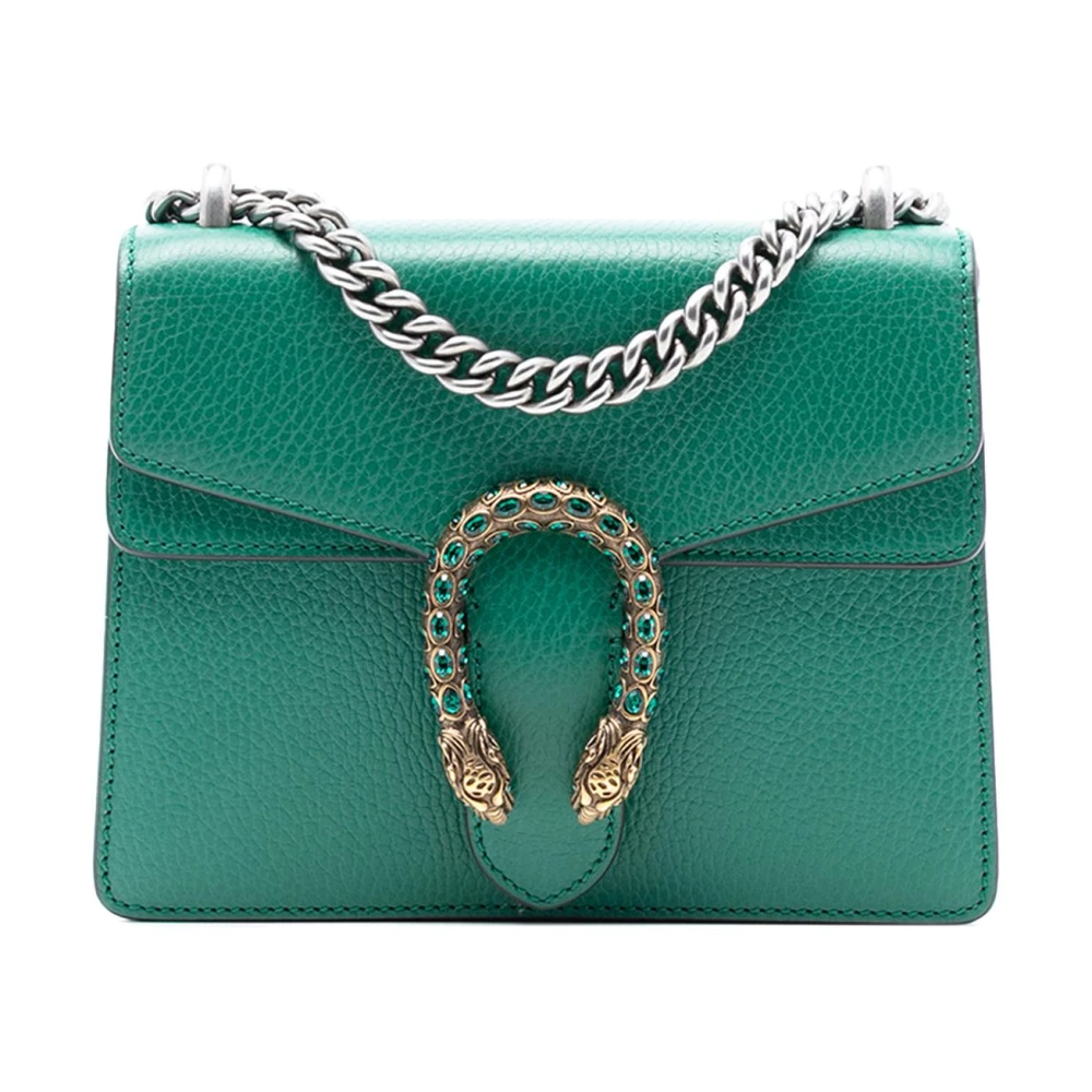 Gucci Vintage Women's Green Pre-Owned Chain Shoulder Bag