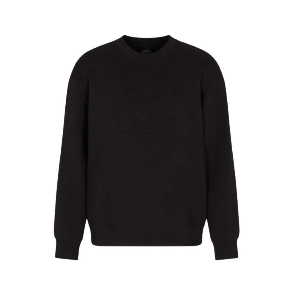 Armani Exchange Homme Noir Sweatshirts Et Sweats À Capuche, Taille: L Sweat-Shirt Ras Du Cou