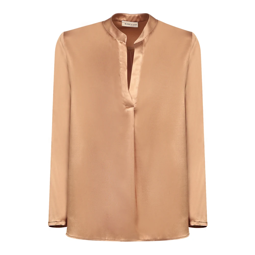 Blanca Vita Metallic shirts voor vrouwen Beige Dames