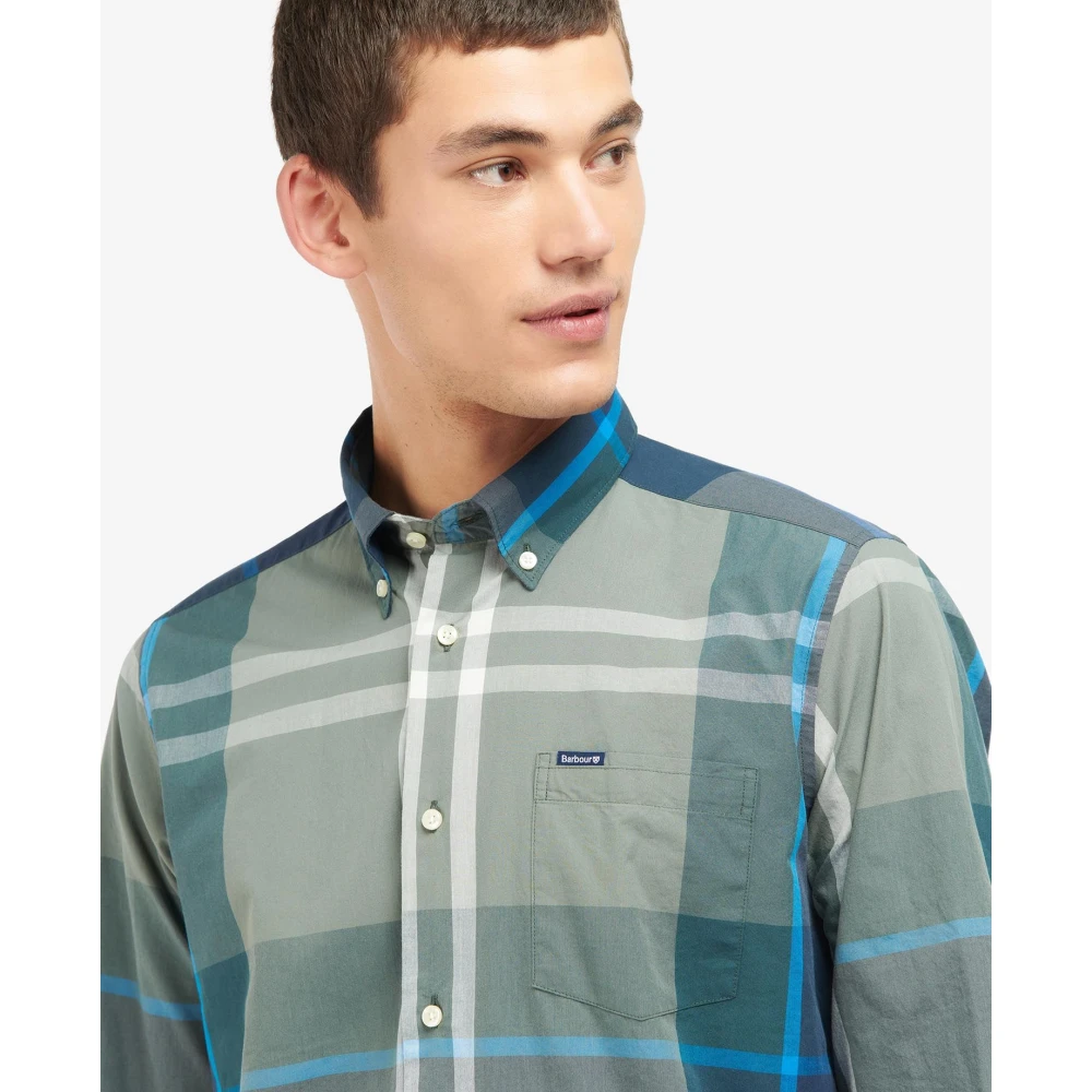 Barbour Op maat gemaakt overhemd in Kielder Blue Tartan Multicolor Heren