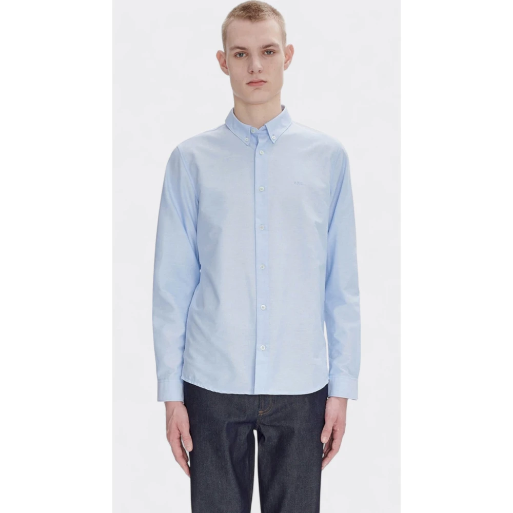 A.p.c. Greg Logo Shirt Blue Heren