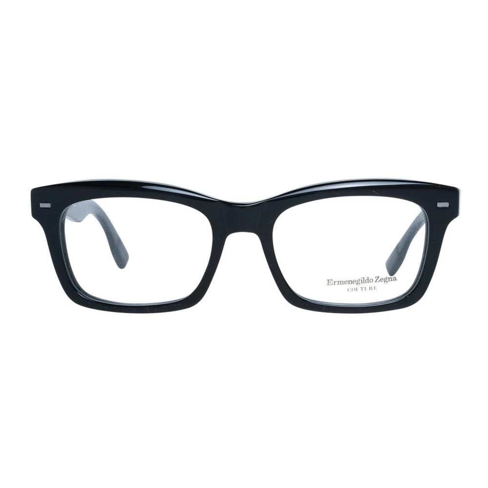 Ermenegildo Zegna Zwarte Trapezium Optische Brillen met Veerscharnier Black Heren