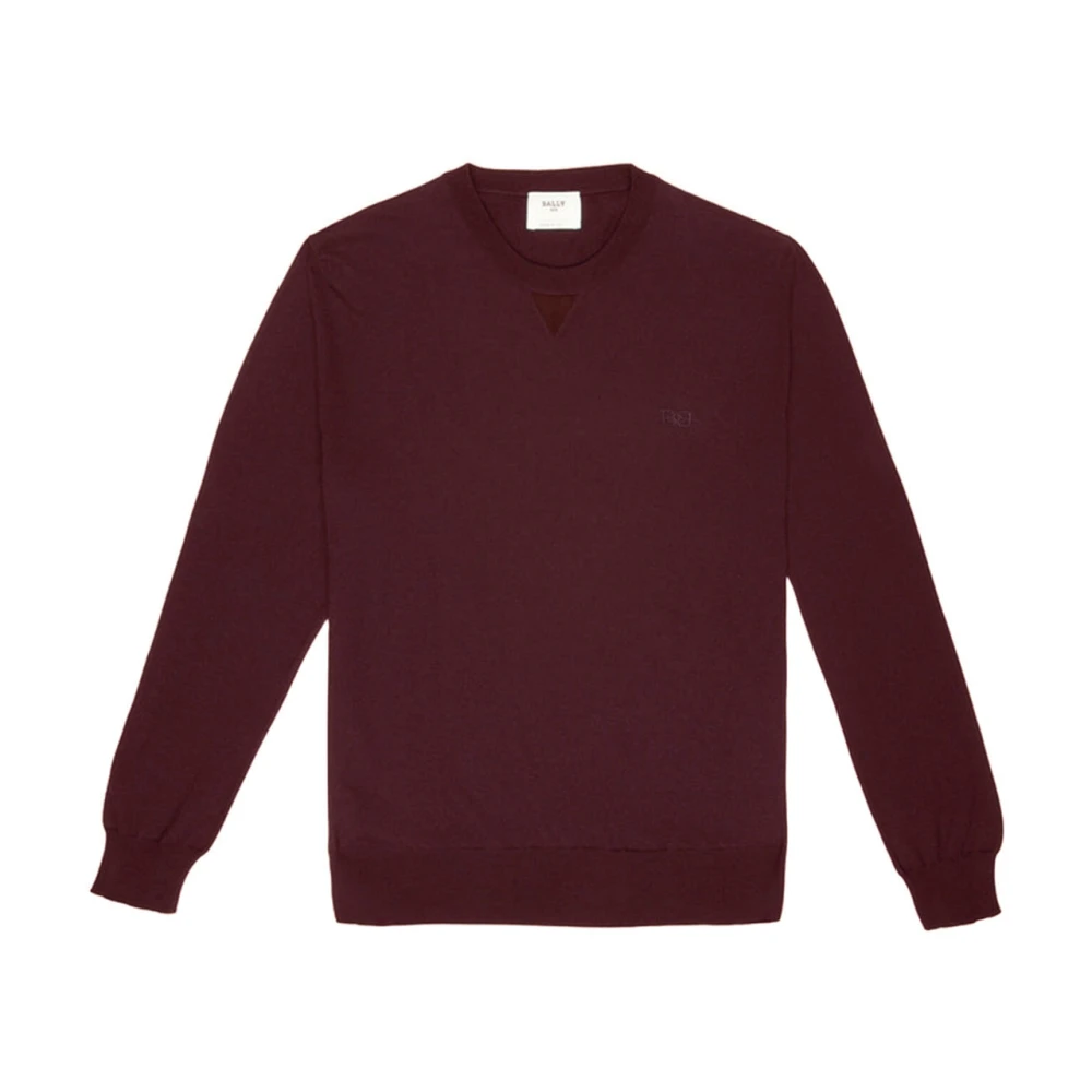 Bally Geborduurde Logo Pullover Sweater Red Heren