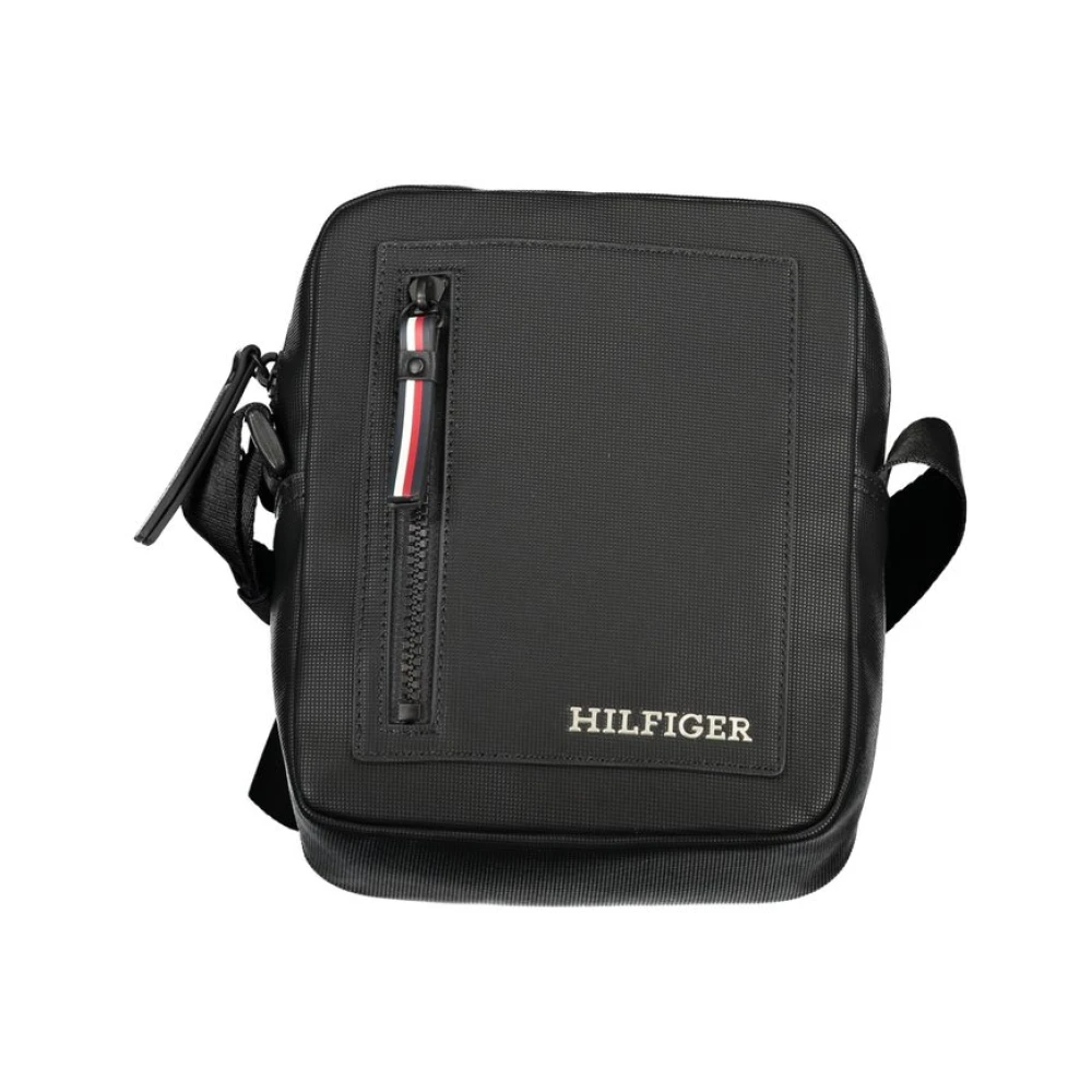Tommy Hilfiger Men's Black Messenger Bags, One Size, Shoulder Bag With Adjustable Strap
