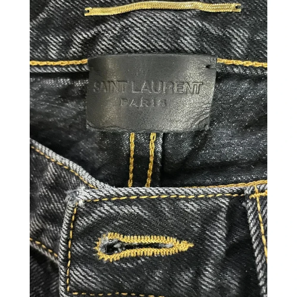 Yves Saint Laurent Vintage Pre-owned Cotton jeans Gray Dames