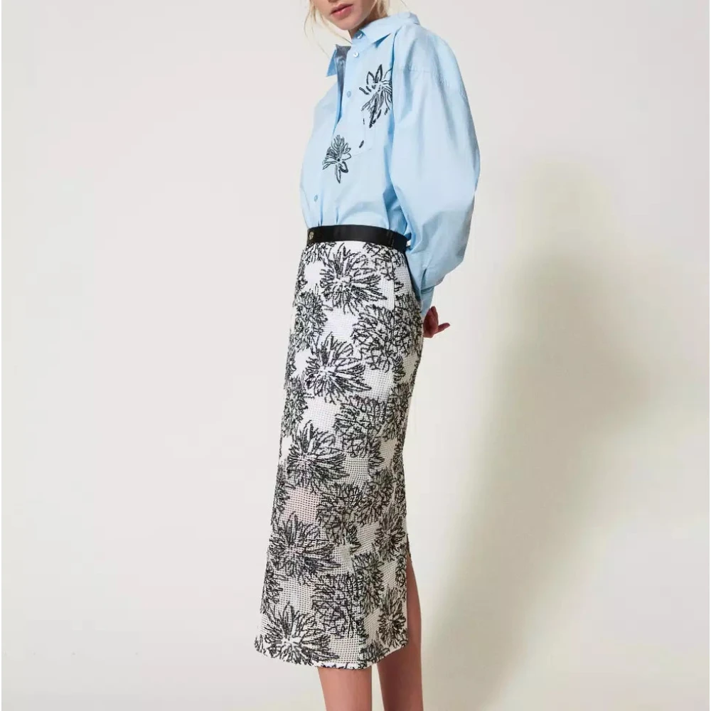 Twinset Pailletten Kokerrok Black Dames