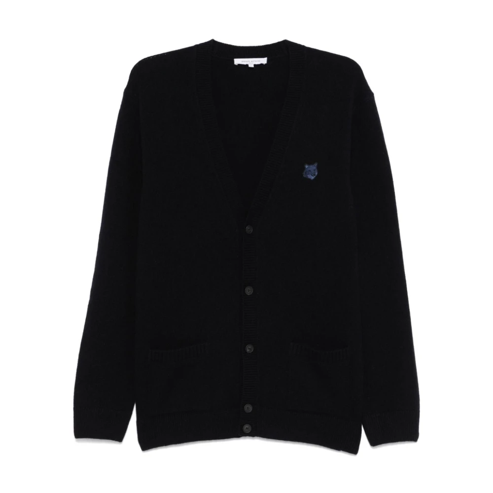 Maison Kitsuné Blauwe Gebreide Trui Aw24 Blue Heren