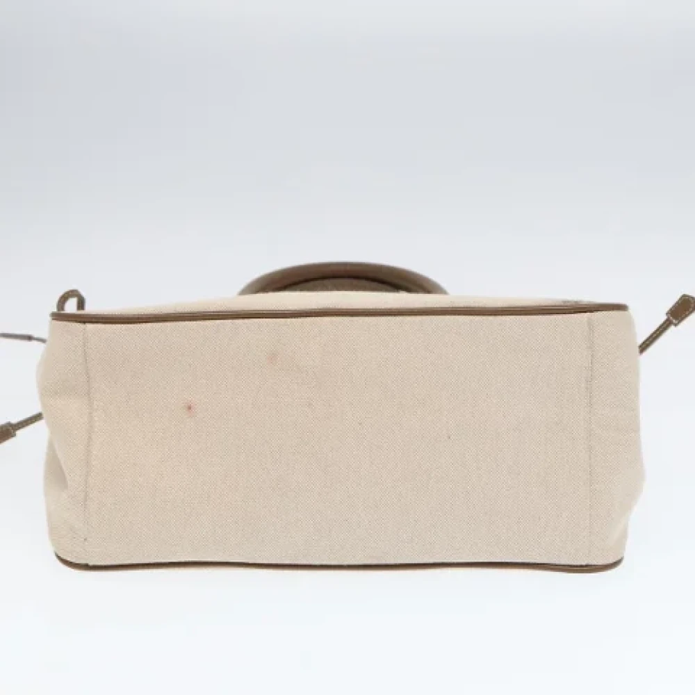 Burberry Vintage Pre-owned Canvas handbags Beige Dames