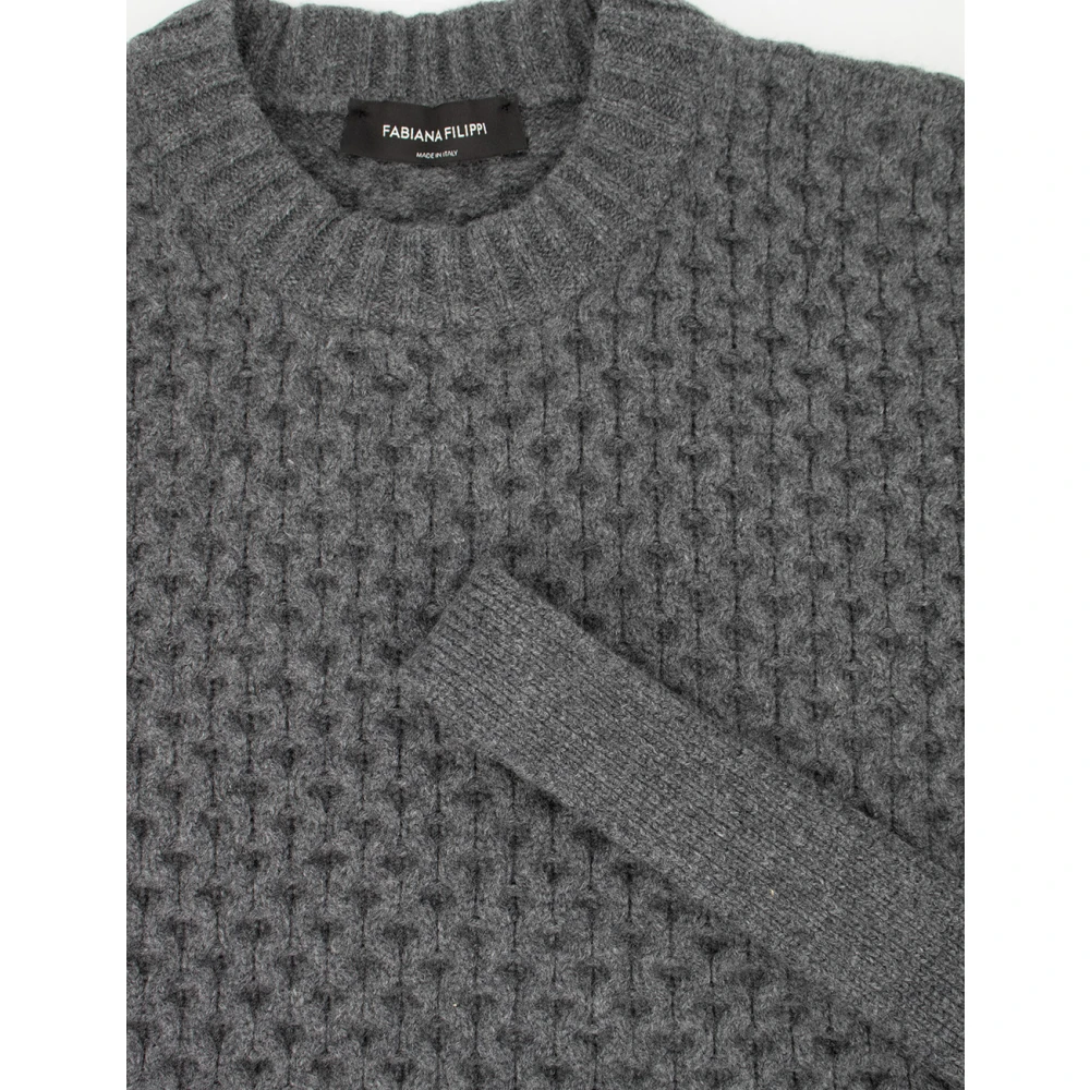 Fabiana Filippi Platinum Grid Stitch Waistcoat Gray Dames